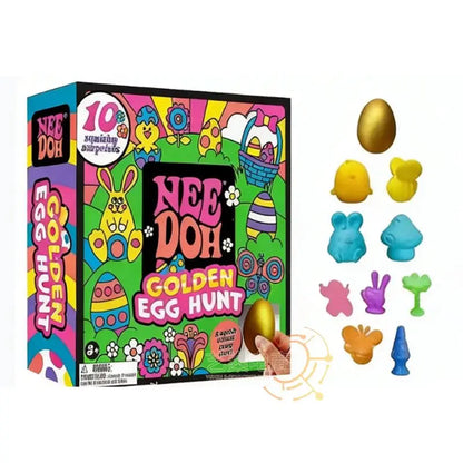 Golden Egg Hunt Blind Box — 10 Squishy Surprise Fidget Toys