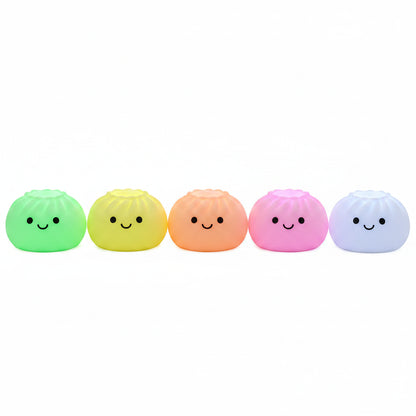 LED Glow Bun Squishy — Light-Up Bubble Steamed Bao Stress Ball