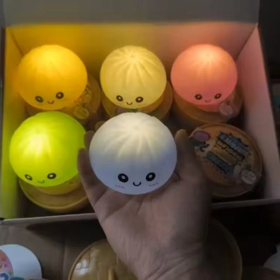 LED Glow Bun Squishy — Light-Up Bubble Steamed Bao Stress Ball