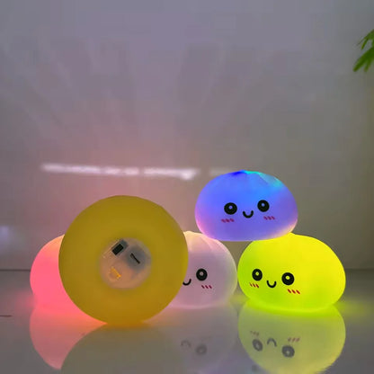 LED Glow Bun Squishy — Light-Up Bubble Steamed Bao Stress Ball
