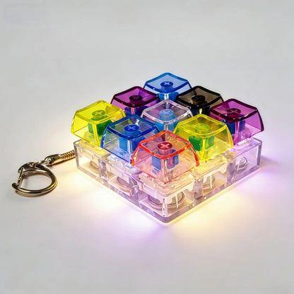 Mini LED Keyboard Clicker Keychain — Satisfying Fidget Toy for Kids & Adults