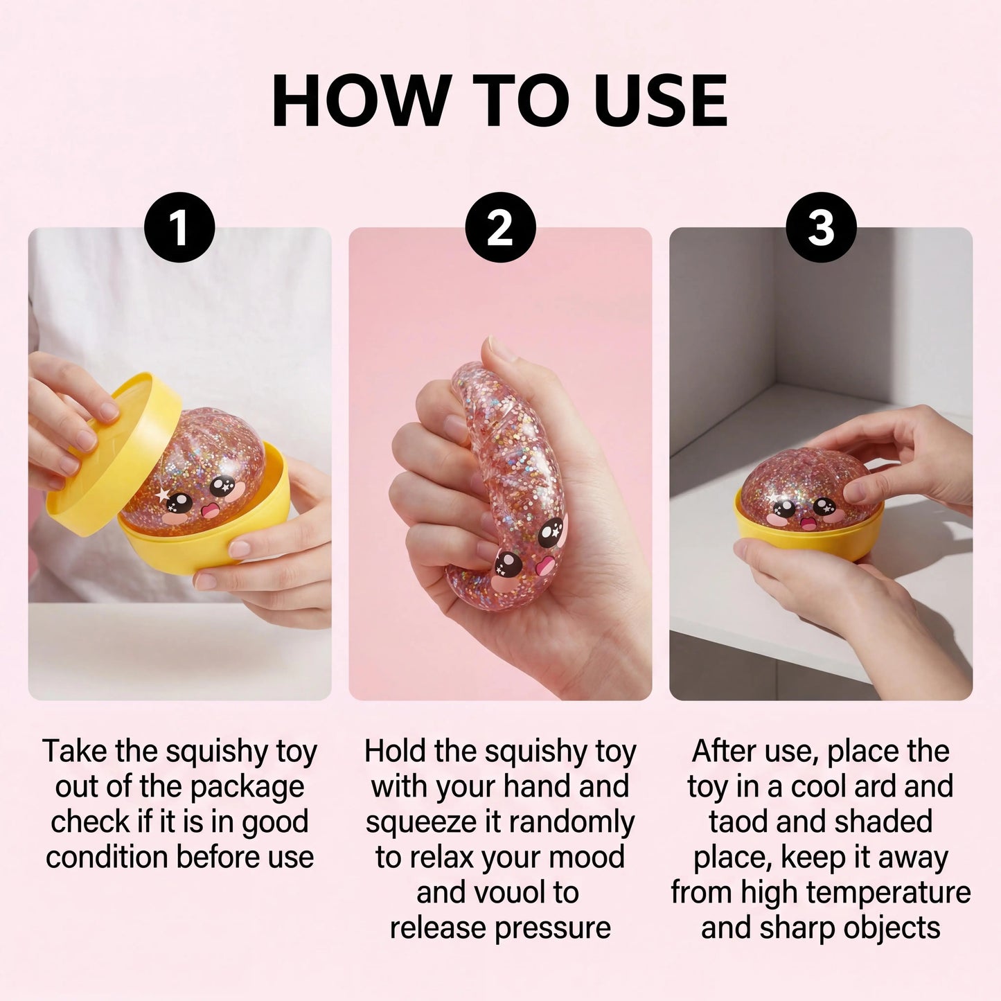 Glitter Dumpling Squishy Toy — Slow Rise Sensory Fidget Ball