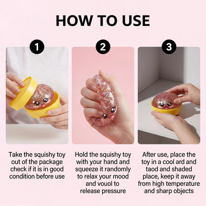 Glitter Dumpling Squishy Toy — Slow Rise Sensory Fidget Ball