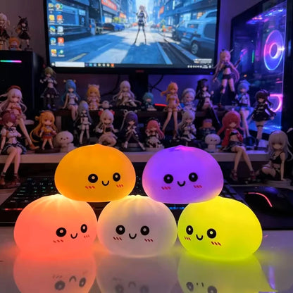 LED Glow Bun Squishy — Light-Up Bubble Steamed Bao Stress Ball