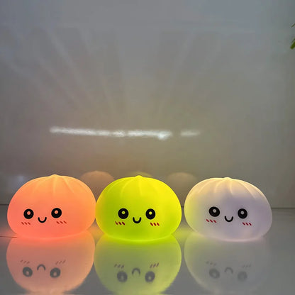 LED Glow Bun Squishy — Light-Up Bubble Steamed Bao Stress Ball