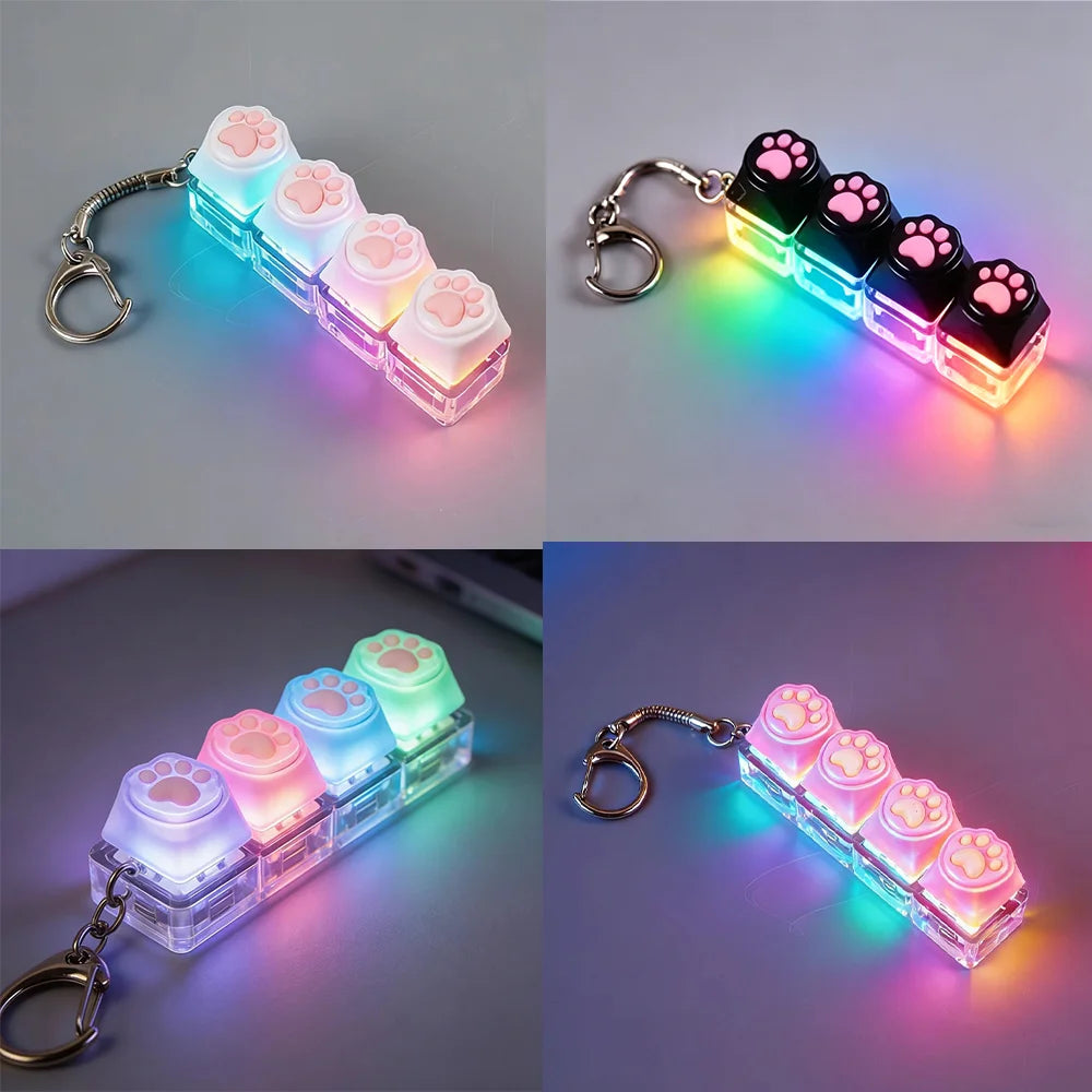 Mini LED Keyboard Clicker Keychain — Satisfying Fidget Toy for Kids & Adults