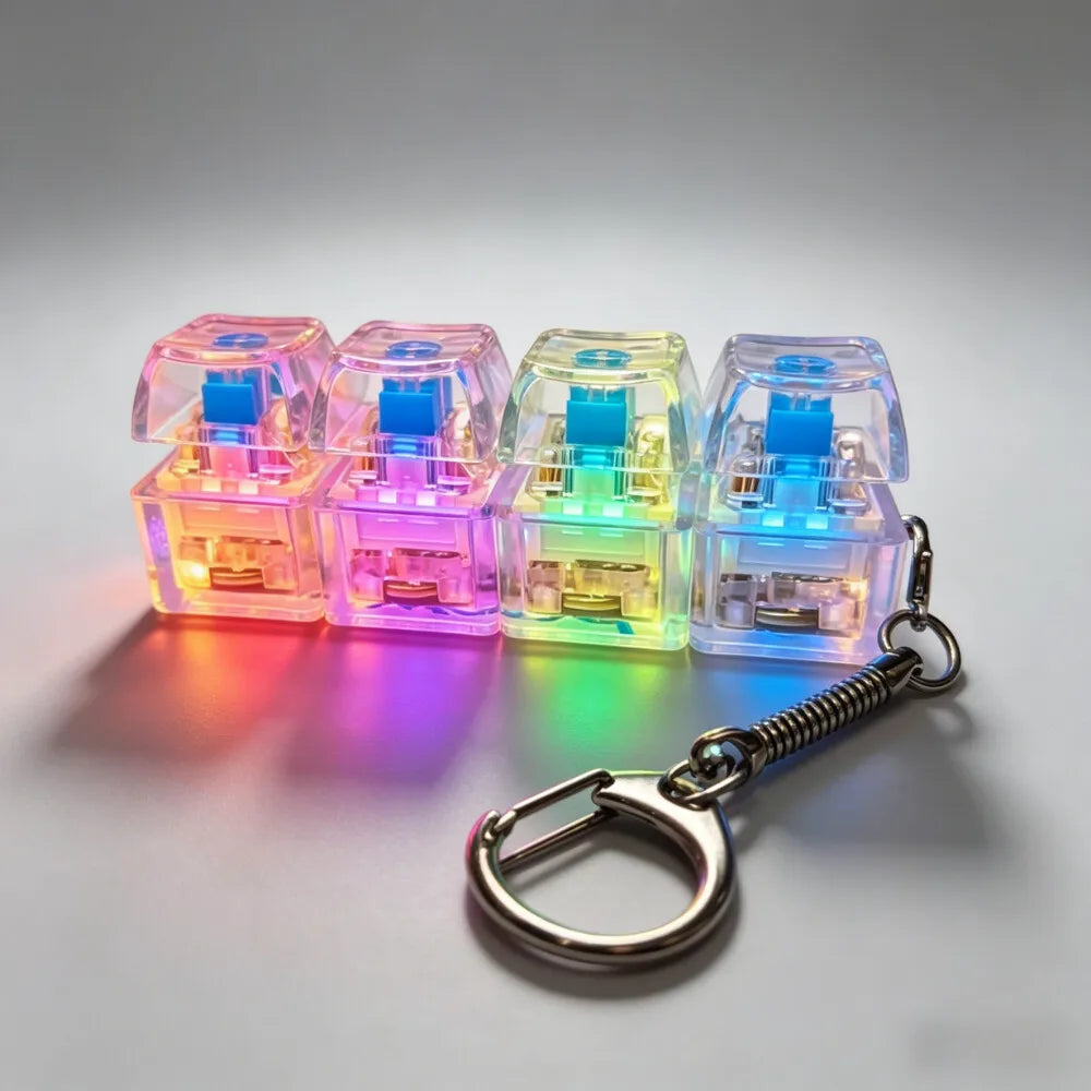 Mini LED Keyboard Clicker Keychain — Satisfying Fidget Toy for Kids & Adults