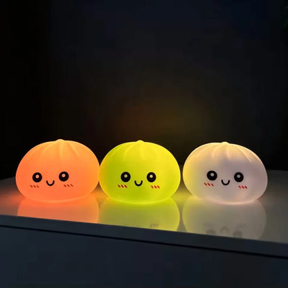 LED Glow Bun Squishy — Light-Up Bubble Steamed Bao Stress Ball