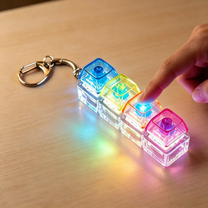 Mini LED Keyboard Clicker Keychain — Satisfying Fidget Toy for Kids & Adults