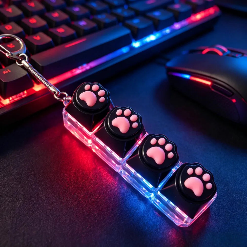 Mini LED Keyboard Clicker Keychain — Satisfying Fidget Toy for Kids & Adults