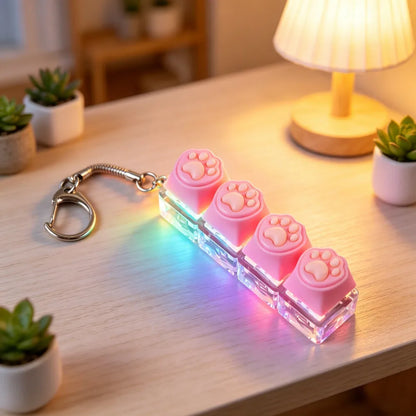 Mini LED Keyboard Clicker Keychain — Satisfying Fidget Toy for Kids & Adults