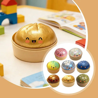 Glitter Bao Bun Squishy — Slow Rise Steamed Dumpling Stress Ball