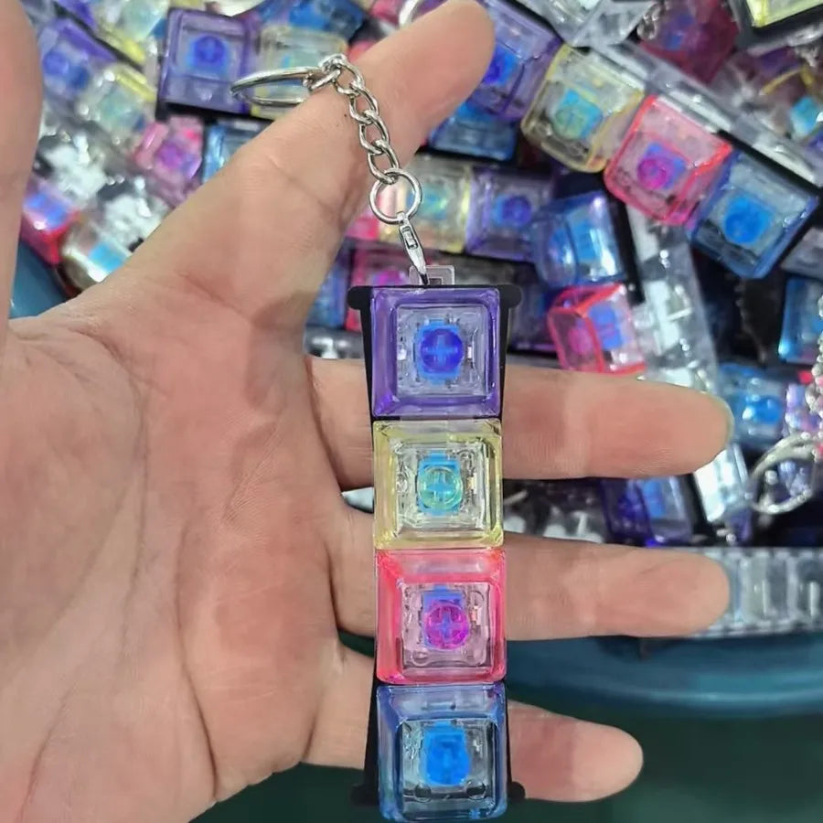 Mini LED Keyboard Clicker Keychain — Satisfying Fidget Toy for Kids & Adults