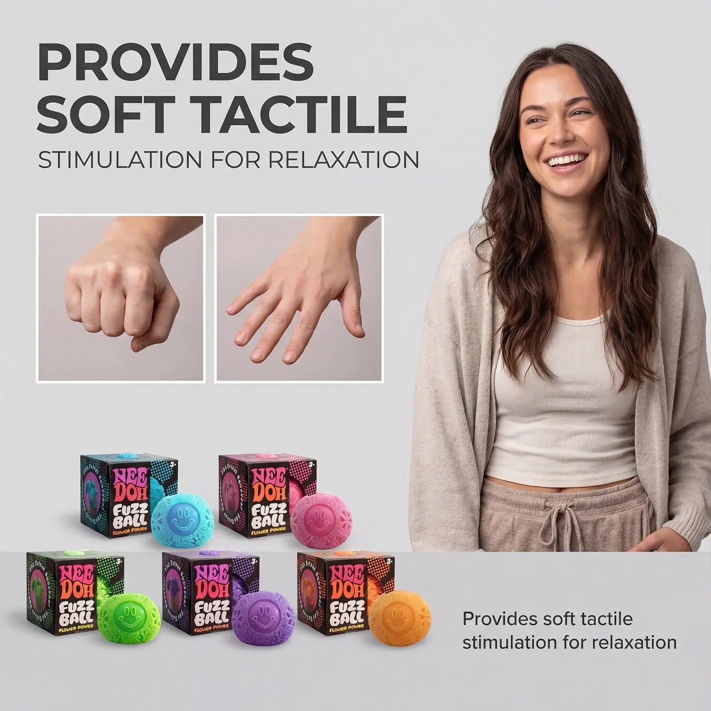 Nee Doh Fuzz Ball — Blind Box Squishy Stress Relief Toy